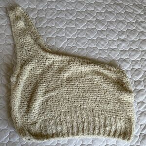 Jonathan Simkhai Knit One Shoulder Crop Top Size Large